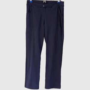 Yogipace Navy Blue Dress Yoga Pants Medium Straight Leg Pull On Stretch Pockets